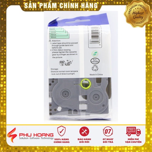 Băng nhãn Brother Nhãn in Hze-221 , 9mm*8m, chữ đen nền trắng, Black on White