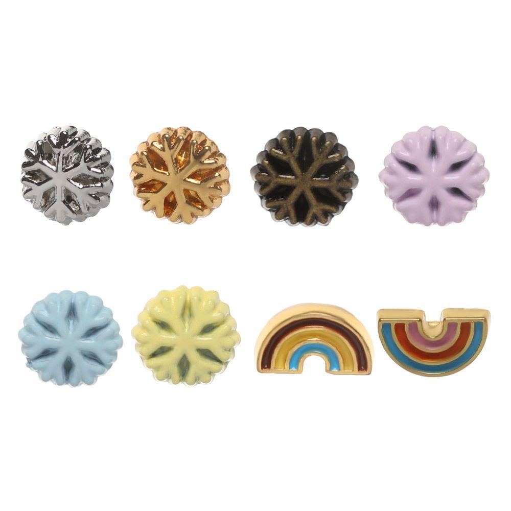 SUSANS Set 20 Nút Áo 5mm Hình Hoa Tuyết / Cầu Vồng Cho Búp Bê