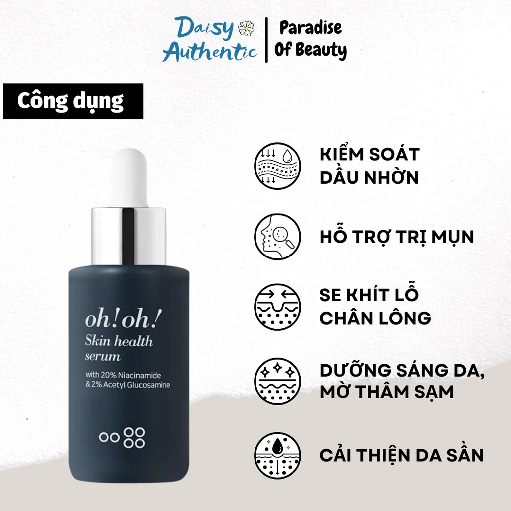 Serum oh!oh! Skin health Serum 30ml - Tinh chất dưỡng sáng da, Giảm thâm