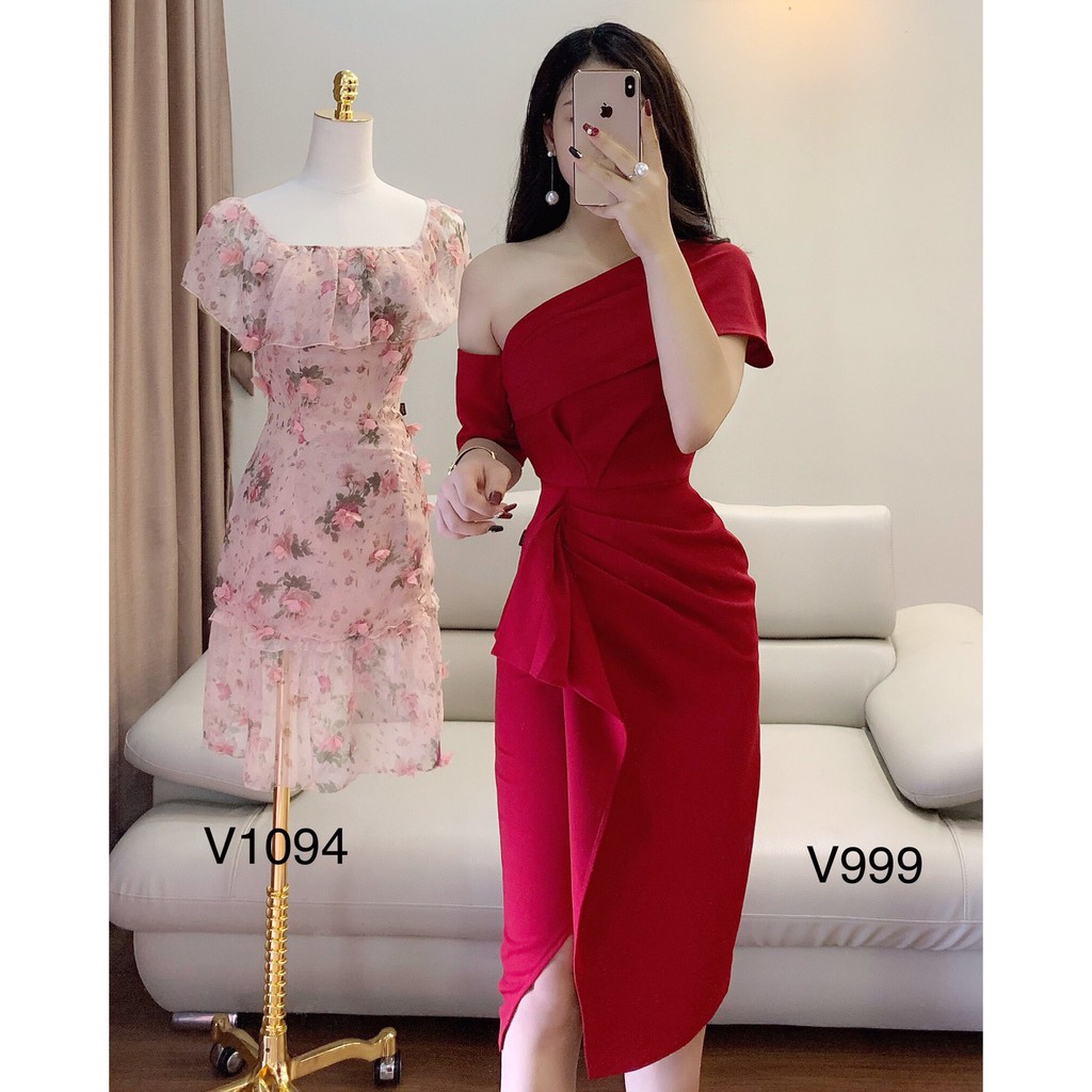 VÁY ĐỎ BODY LỆCH VAI V999 - QUEEN SHOP DOLCE VIVA COLLECTION ( ảnh trải sàn do chính tay chị chủ tự chụp) | BigBuy360 - bigbuy360.vn