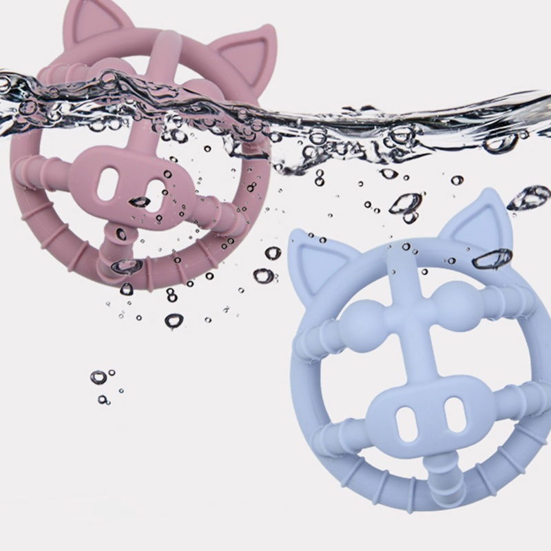Vòng Đồ Chơi Ngậm Mọc Răng Hình Chú Heo Bằng Silicone Dành Cho Bé Sơ Sinh