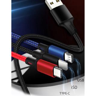 3 In 1 Fast Charge Type C Micro USB Apple Lightning Cable