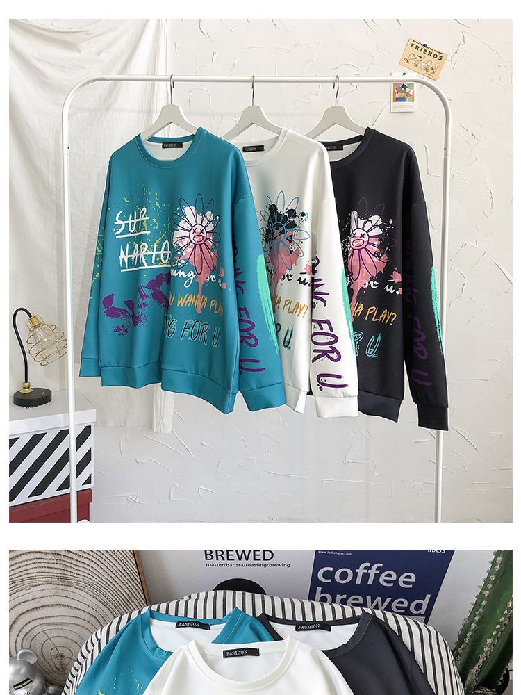 Áo Sweater Tay Dài In Họa Tiết Cá Tính Sành Điệu Cao Cấp | BigBuy360 - bigbuy360.vn