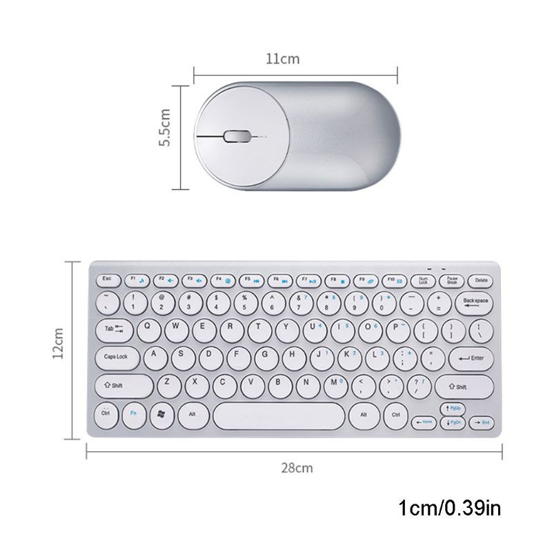 1 Bộ Bàn Phím Và Chuột Không Dây Mini 2.4g Cho Notebook Laptop Pc