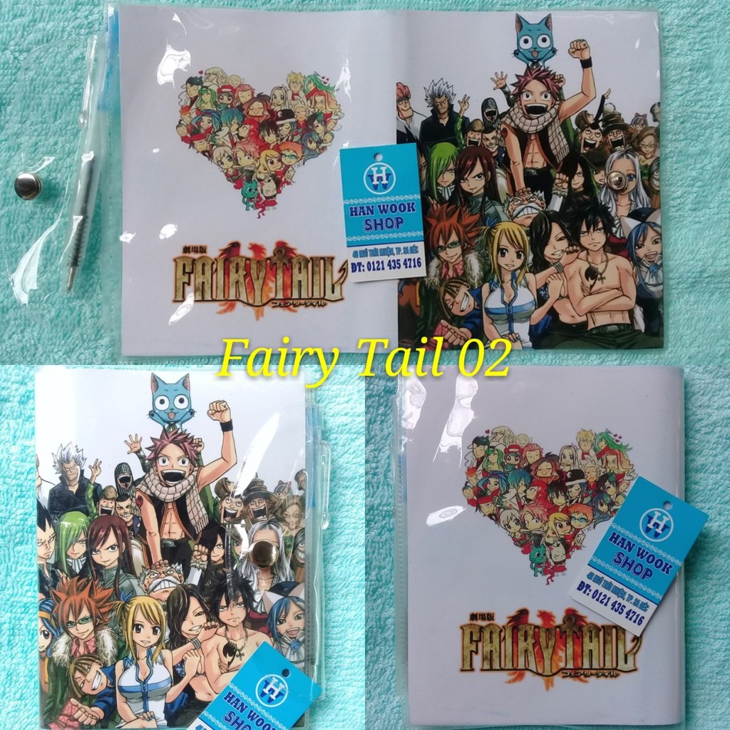 [Fairy Tail] Sổ tay size nhỏ - (2 Mẫu) (có nhiều mẫu Anime, Manga)