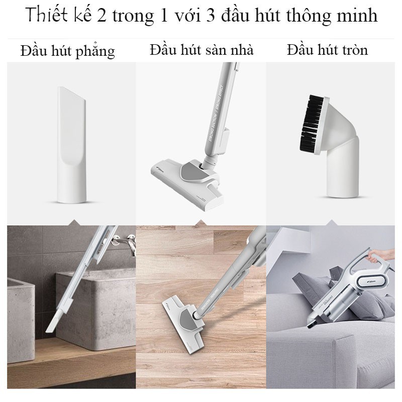 MÁY HÚT BỤI GIA ĐÌNH DEERMA DX700 CÔNG NGHỆ LỐC XOAY 2IN1