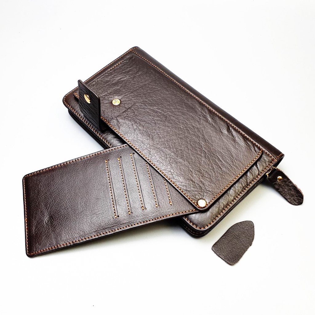 Clutch cầm tay nam da bò thật CL136LEA  - 100% da bò thật, bảo hành 3 năm