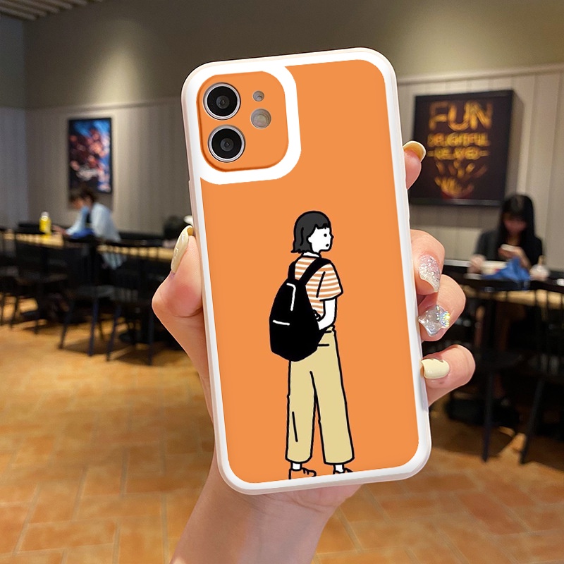 Ốp iphone - Ốp lưng iphone cạnh vuông viền camera Cặp đôi áo kẻ dành cho ip 6 đến 14promax - ng023