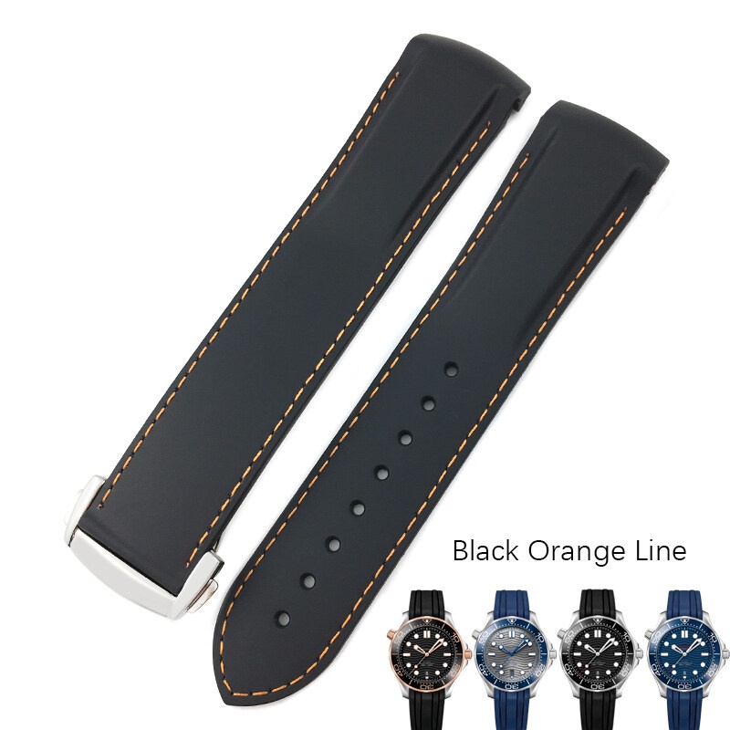 Dây Đeo Đồng Hồ Bằng Silicone 20mm 22mm Cho Omega Seamaster 300