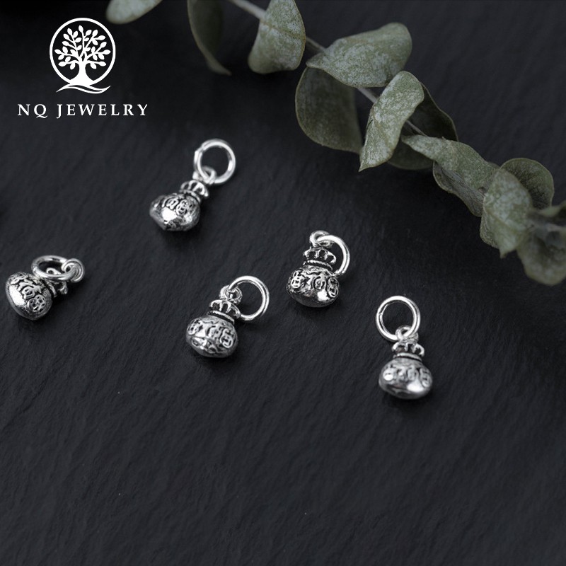 Charm bạc túi tiền xu cổ mặt treo - NQ Jewelry