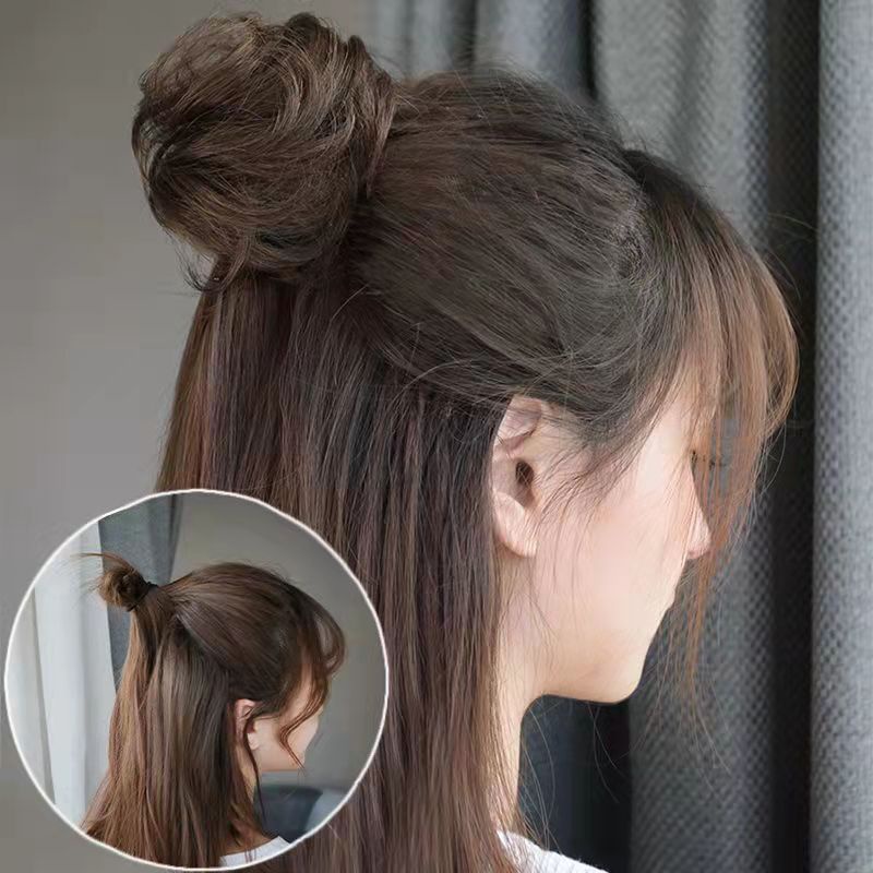 Búi Tóc Giả Xoăn Từ Sợi Tổng Hợp Co Giãn Dành Cho Nữ