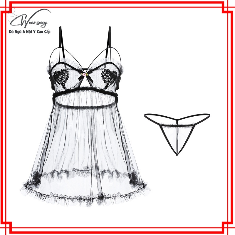 Váy Ngủ Trong Suốt Gợi Cảm Quyến Rũ MS1463 [CWEAR.SEXY_ĐỒ NGỦ &amp; NỘI Y CAO CẤP]