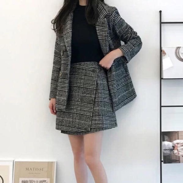 Set áo chân váy dạ sẵn sz 2XL
