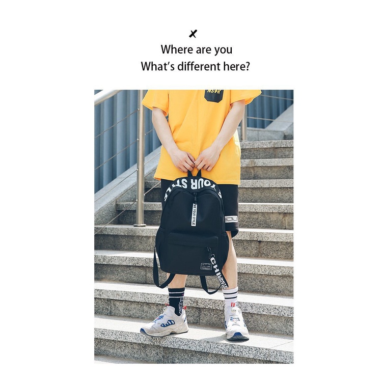 Menas Ba Lô Vải canvas Siêu Nhẹ Đựng Máy Tính Phong Cách Đơn Giản Tiện Dụng Cho Học Sinh