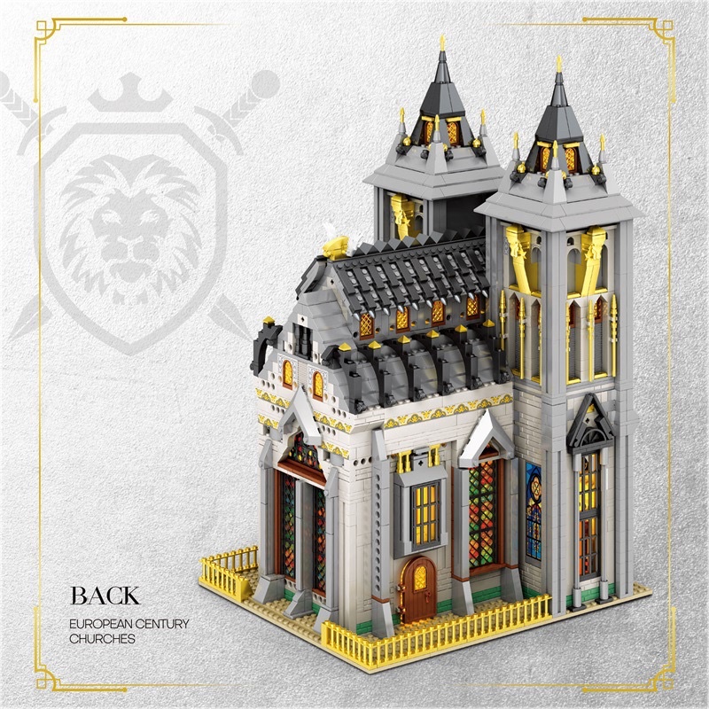 Reobrix 66027 European Century Medieval Church bộ đồ chơi lắp ráp Thánh đường nhà thờ thiên chúa thời trung cổ ở Châu Âu