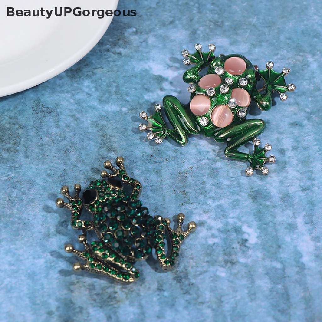 Ghim Cài Áo Hình Chú Ếch Và Chim Đính Đá Dễ Thương