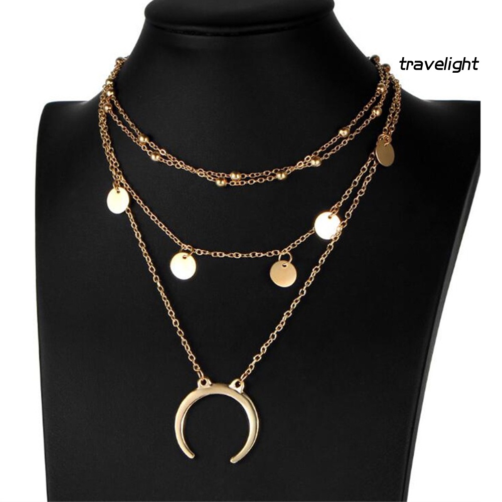 Vòng Cổ Choker Nhiều Lớp Mặt Hình Đồng Xu Phong Cách Boho Thời Trang Cho Nữ