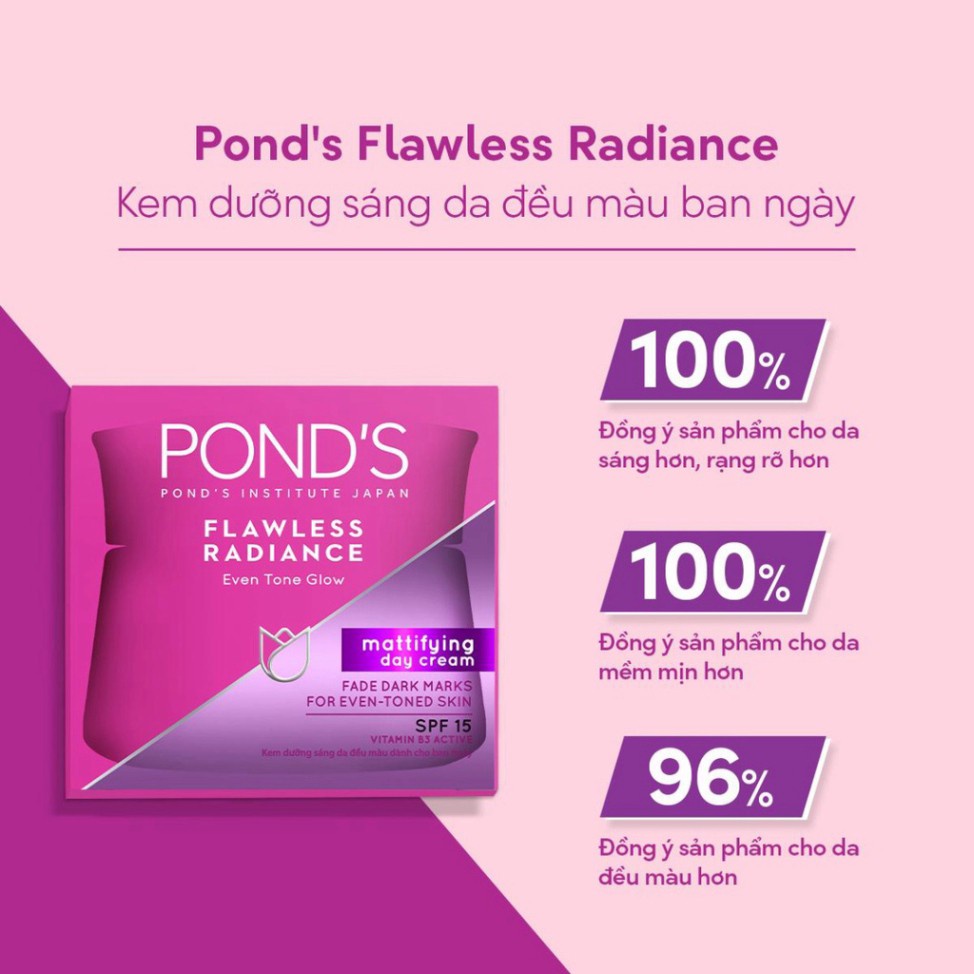 Kem Dưỡng Trắng Da Cao Cấp Ngày Và Đêm Pond's Flawless Radiance Derma 50g chính hãng
