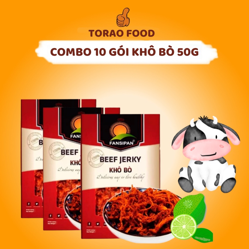 Khô Bò Sợi Xé Mềm Cay 50g Thơm Ngon Đảm Bảo An Toàn Vệ Sinh Thực Phẩm,Đồ Ăn Vặt Ngon