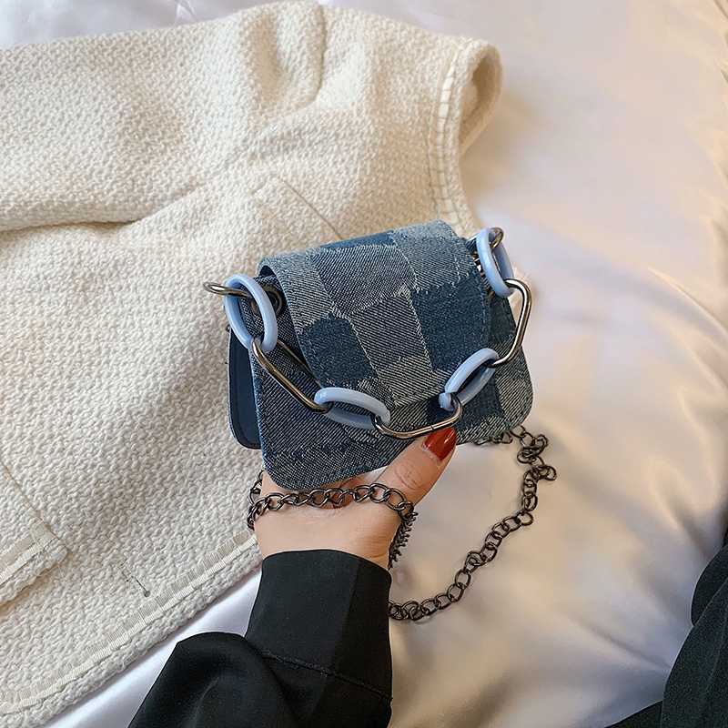 Túi đeo vai / kẹp dưới cánh tay phối dây xích đơn giản thời trang mùa hè cho nữ 2021