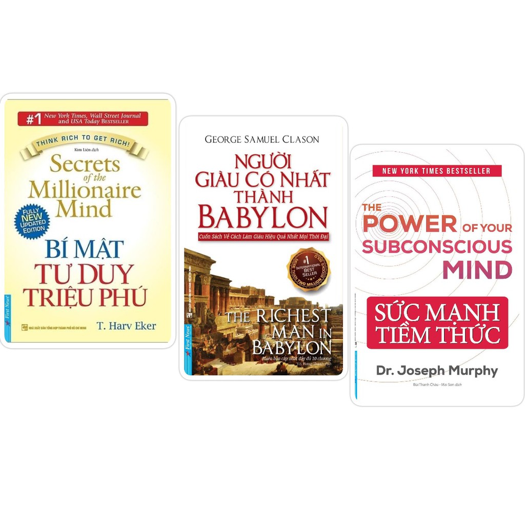 Sách - Combo Bí Mật Tư Duy Triệu Phú + Người Giàu Có Nhất Thành Babylon + Sức Mạnh Tiềm Thức - First News