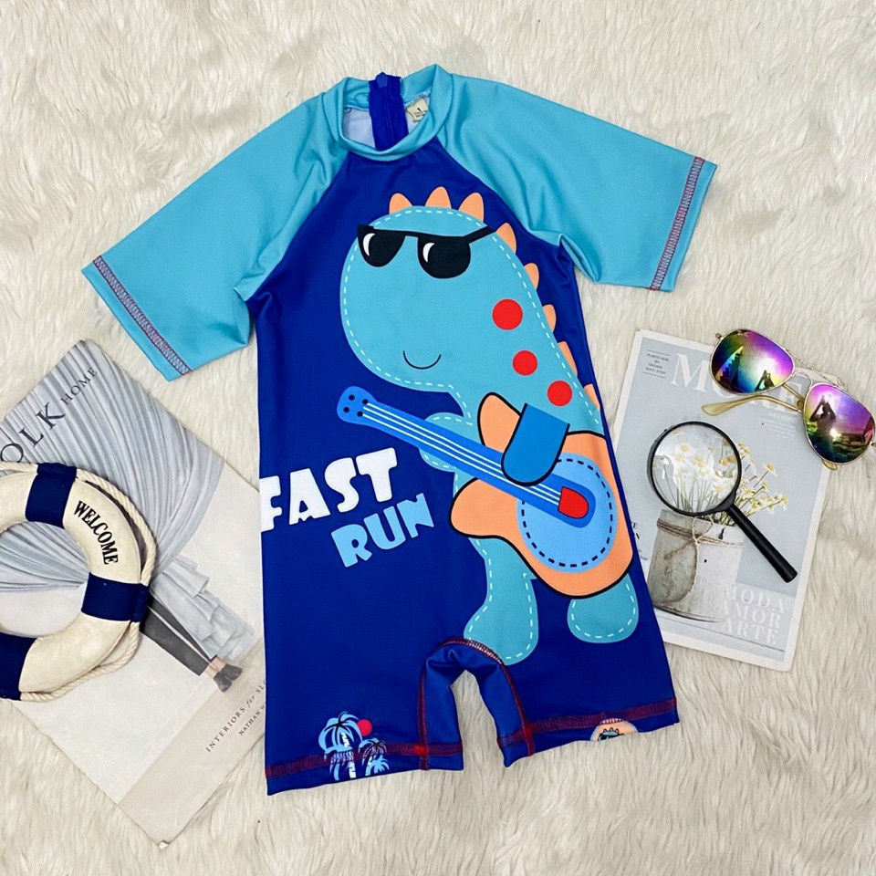 Bộ đồ bơi liền thân in họa tiết cá mập baby shark, khủng long, elsa và pony cho bé trai  bé gái đi biển đi bơi