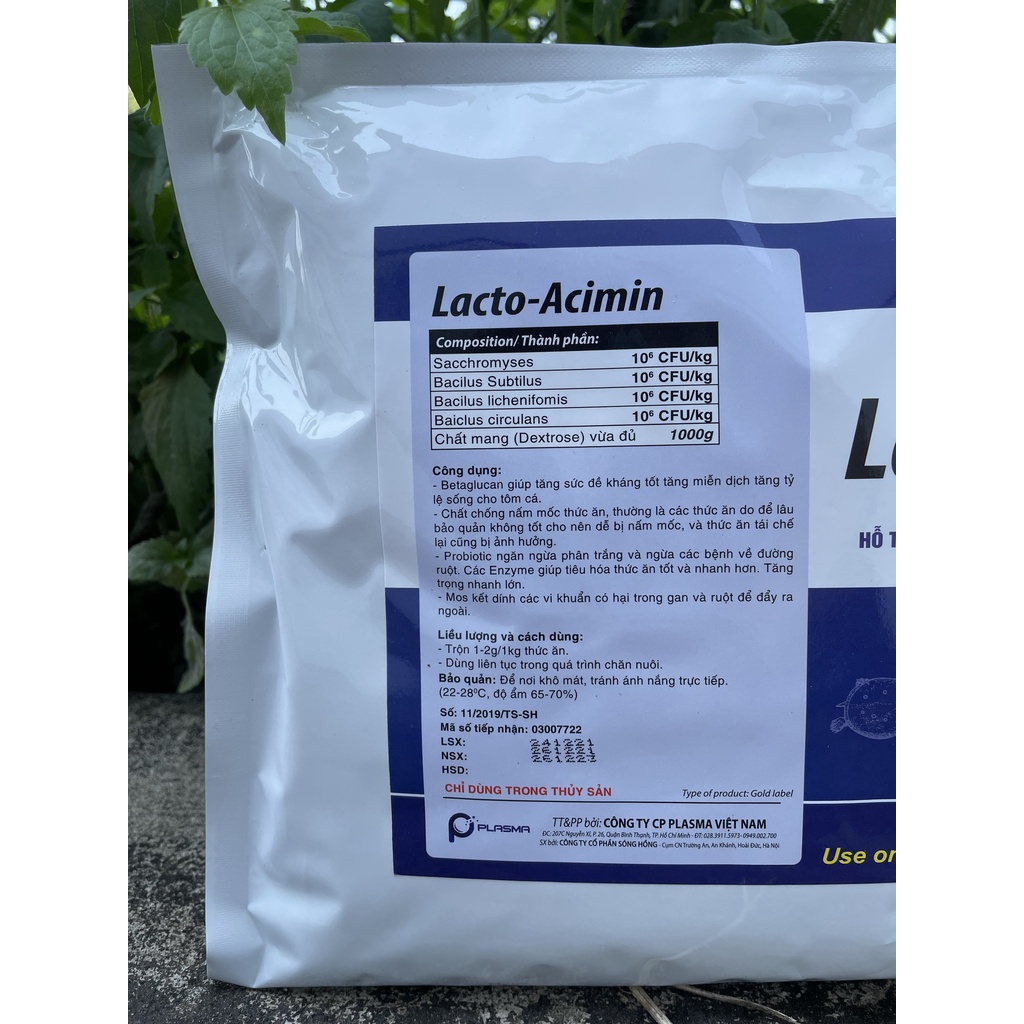 Men vi sinh - hỗ trợ tiêu hóa, kiểm soát bệnh gan, đường ruột dùng trong thủy sản Lacto-Acimin gói 1Kg