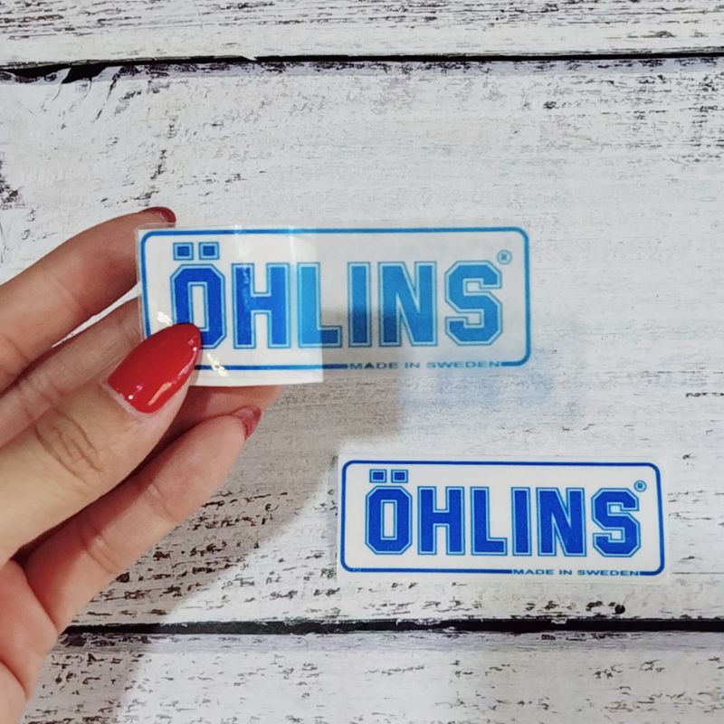 Tem decal trong suốt dán trang trí bình dầu phuộc OHLINS đủ mẫu
