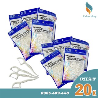 Combo 10 bịch Tăm chỉ kẽ răng cao cấp Okamura Nhật bản gói 90 cây