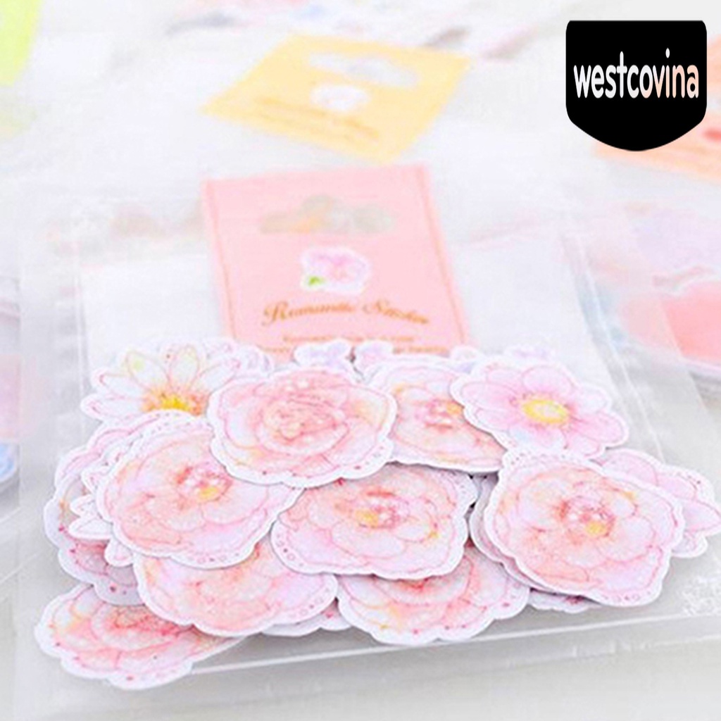 Phương Tây✎Bộ 70 Miếng Dán PVC Màu Nước Dễ Thương Trang Trí Vali Laptop