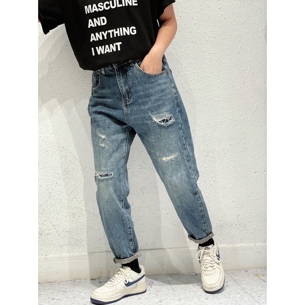 Quần Jean Baggy Rách Vá DNST66001