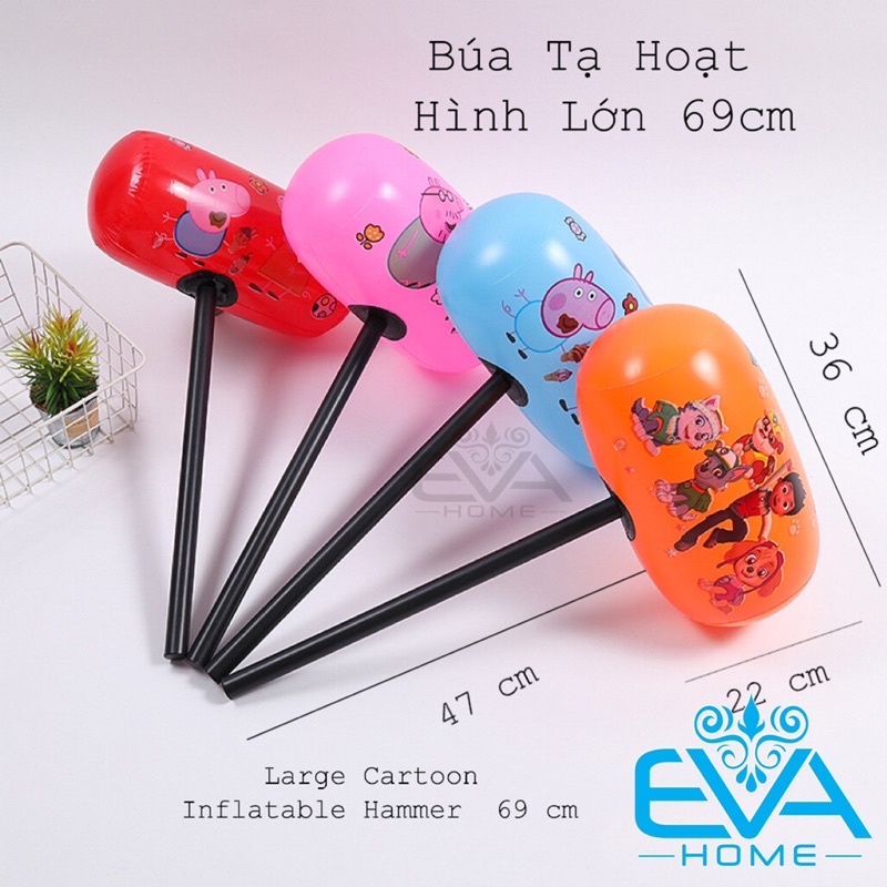 Đồ Chơi Bơm Hơi Búa Tạ Cầm Tay Hoạ Tiết Hoạt Hình Lớn Large Cartoon Inflatable Hammer 70 Cm
