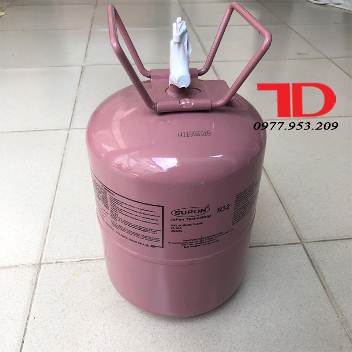Môi chất lạnh gas lạnh điều hòa R32 Supon 3kg bình nhỏ - Điện Lạnh Thuận Dung