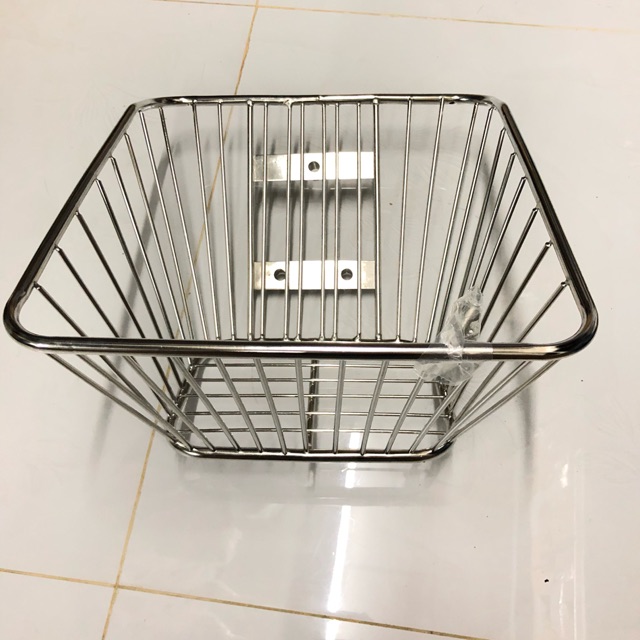 Rổ inox sọc đứng cho Wave nhỏ (Tân Thành PT)