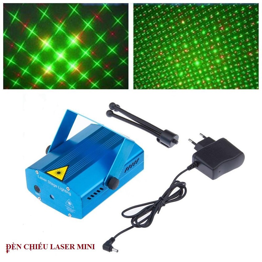 Đèn Chiếu Laser Vũ Trường Cảm Biến Âm Thanh. Đèn Chiếu Sao Trang Trí Mini Laser Stage Lighting. Đèn chiếu Laze mini