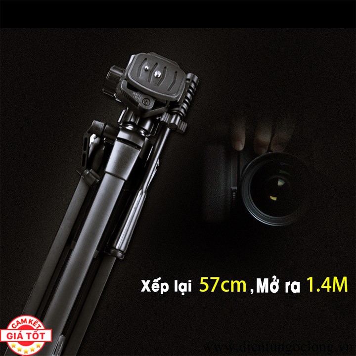 Tripod Máy Ảnh Weifeng WF-3520 Hợp Kim Nhôm Màu Đen