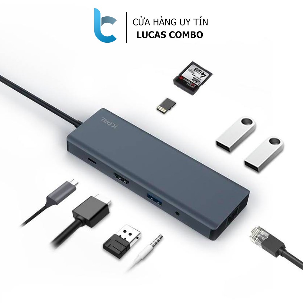 Cổng Chuyển/Hub USB-C Dành Cho Macbook/Laptop 9in1 Jcpal Linx