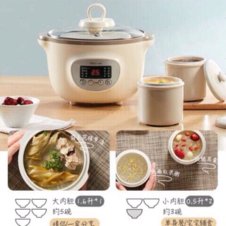 Nồi Bear 1.6 Lít, Nồi nấu chậm , Ninh hầm cách thuỷ đa năng