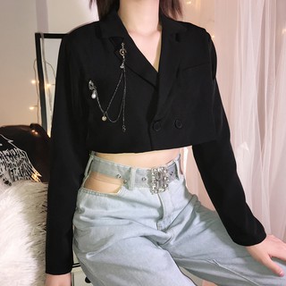 Áo vest croptop kèm chains