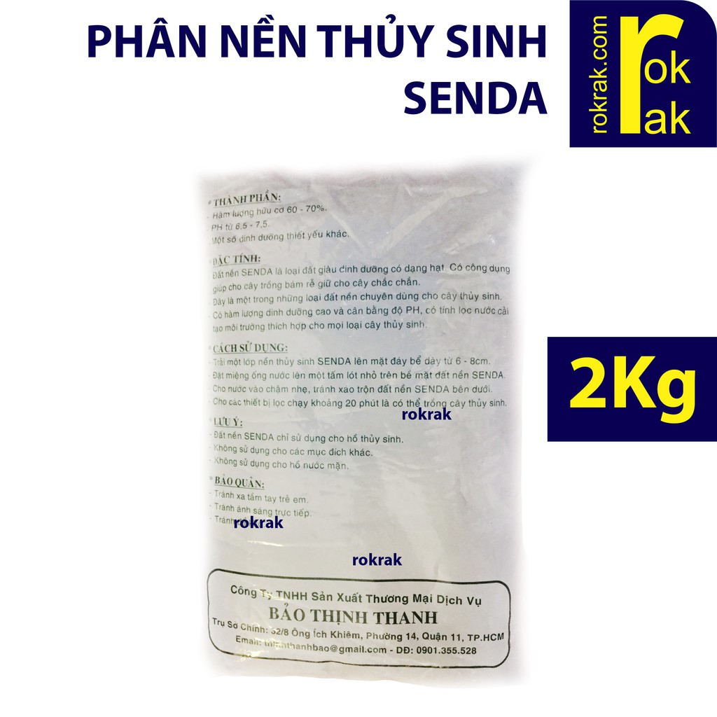 Phân nền thủy sinh Senda gói 2Kg ROKRAK công nghệ Nhật