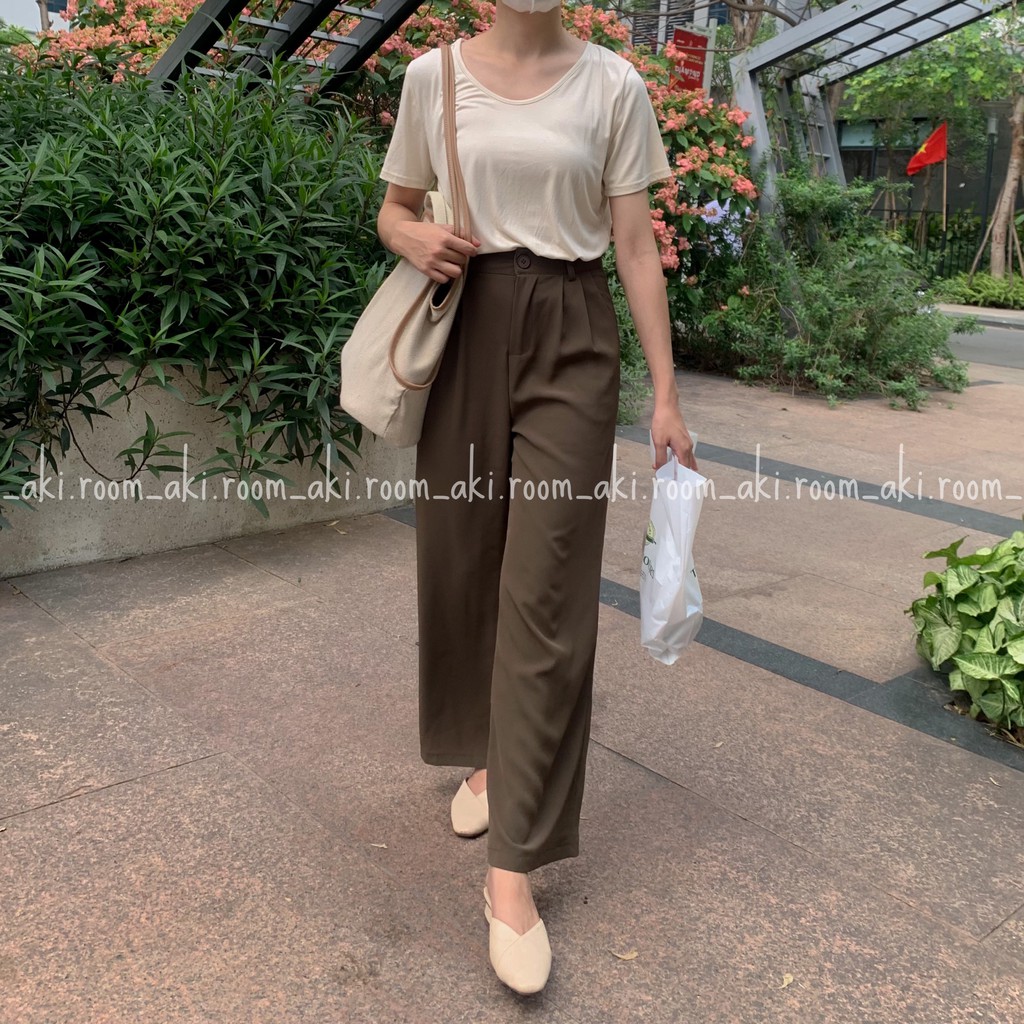 Quần suông trơn cạp phẳng 213-1