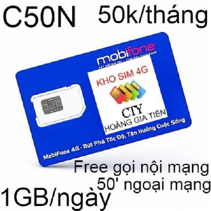 SIM 4G MOBI C50N (VÔ CŨNG LÃI) TẶNG 360GB TỐC ĐỘ CAO, 1000 PHÚT NỘI MẠNG VÀ 50 PHÚT NGOẠI MẠNG