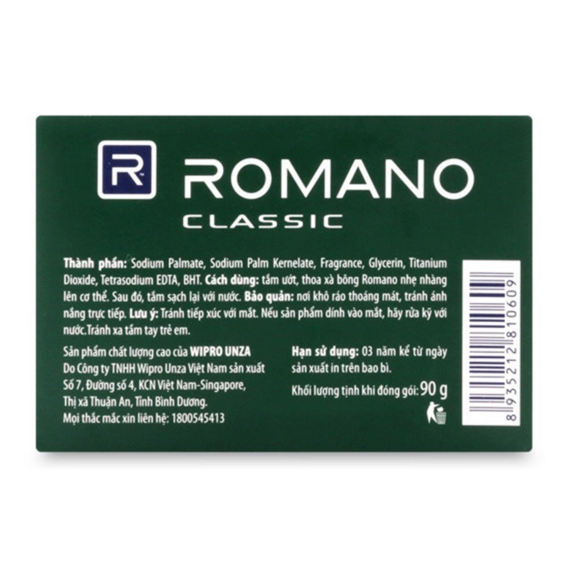 Combo 2 Xà Phòng Romano Classic (90g x 2)