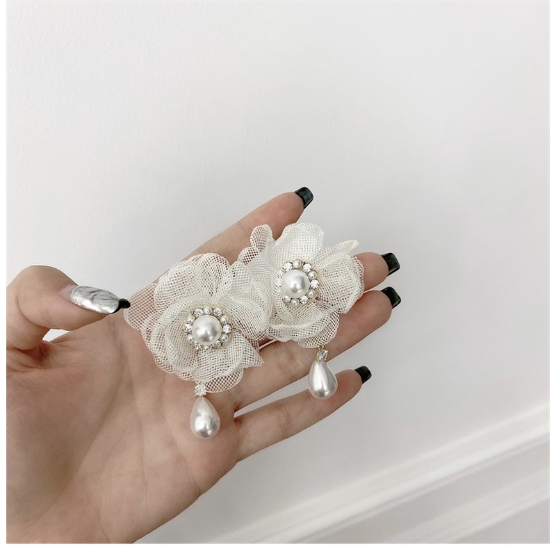 Bông Tai Hình Hoa Đính Ngọc Trai Giả Phong Cách Hong Kong Thời Trang Mùa Hè Cao Cấp Cho Nữ