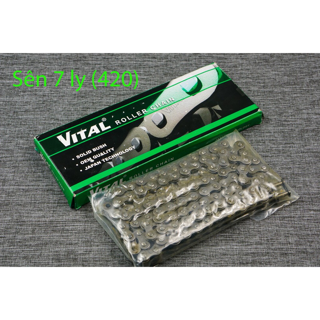 Sên 7ly VITAL 106L - 114 mắc - 122 - 124L - 132 mắc, xích tải 7 ly có khóa sên, nhập khẩu Malaysia