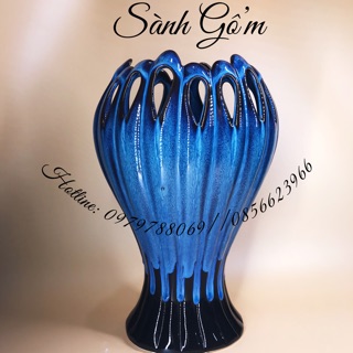 Lọ cắm hoa Bát Tràng bàn tay phật men hoả biến cắm dơn, hoa loa kèn,...