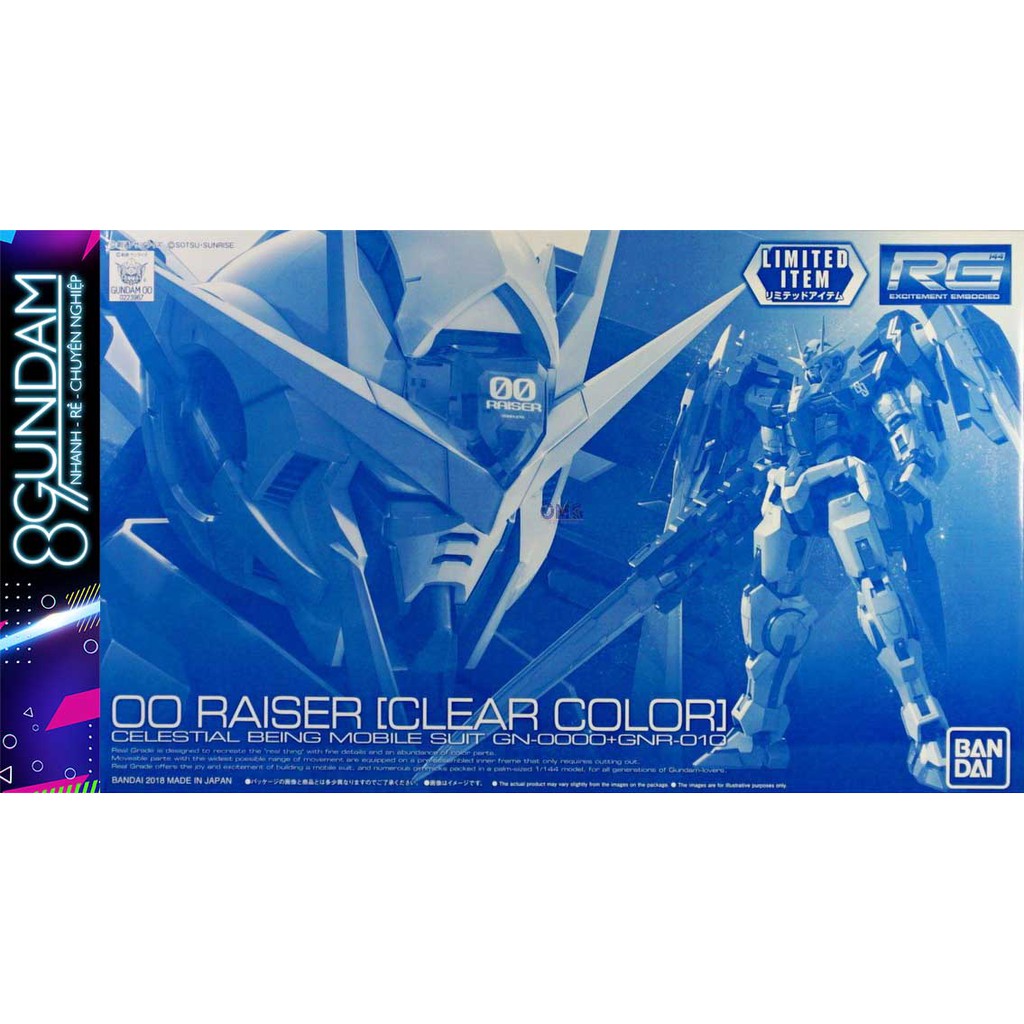 Mô Hình Lắp Ráp Gundam RG 00 Raiser Clear Color