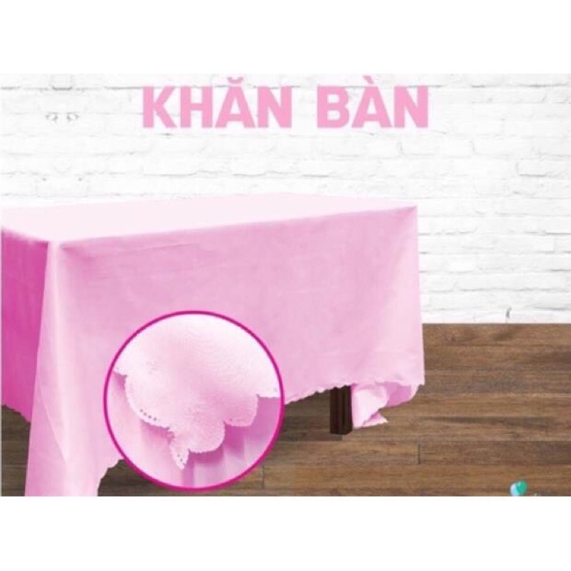 Khăn trải bàn vải thun chân viền hoa cỡ 1m5x2m trang trí