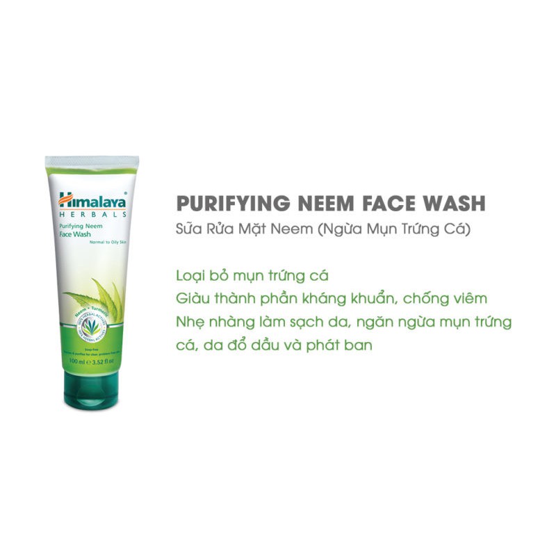 Combo sạch mụn đẹp da đỉnh cao Himalaya Neem cho da mụn Face wash 100ml + Neem Scrub 100ml + Neem Face Pack 100ml | BigBuy360 - bigbuy360.vn