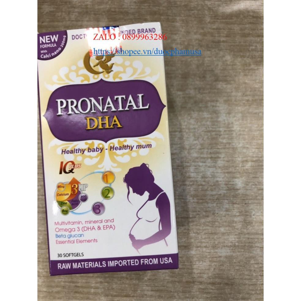 PRONATAL DHA Bổ sung sắt, acid folic, vitamin cho mọi phụ nữ mang thai và cho con bú .(01)